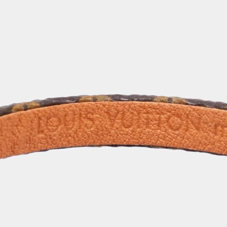 Pre Owned Louis Vuitton Monogram Vivienne Canvas Gold Tone Bracelet 17