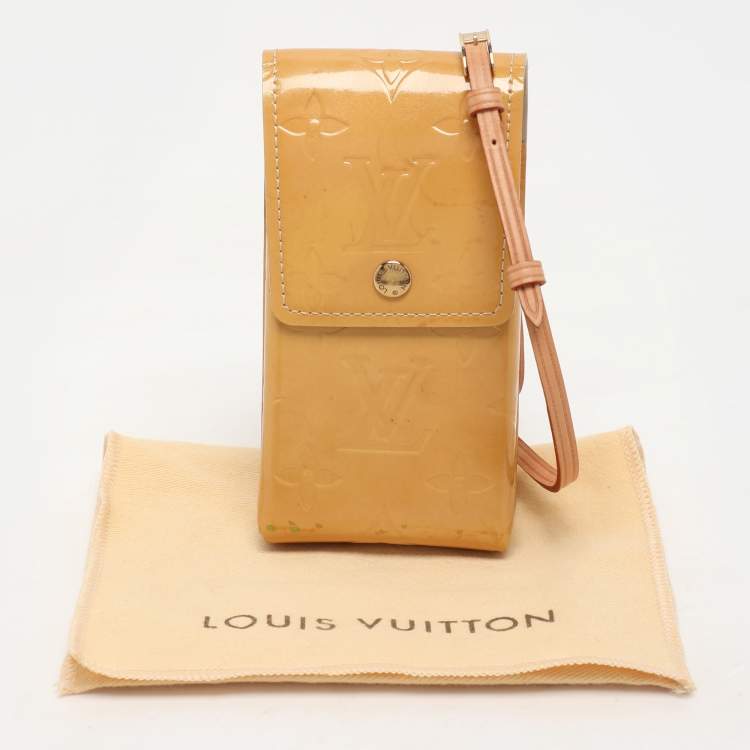 Pre Owned Louis Vuitton Yellow Monogram Vernis Cigarette Case