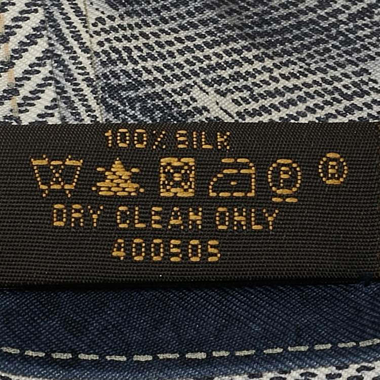 Pre Owned Louis Vuitton Blue Monogram Print Silk Bandeau Scarf 