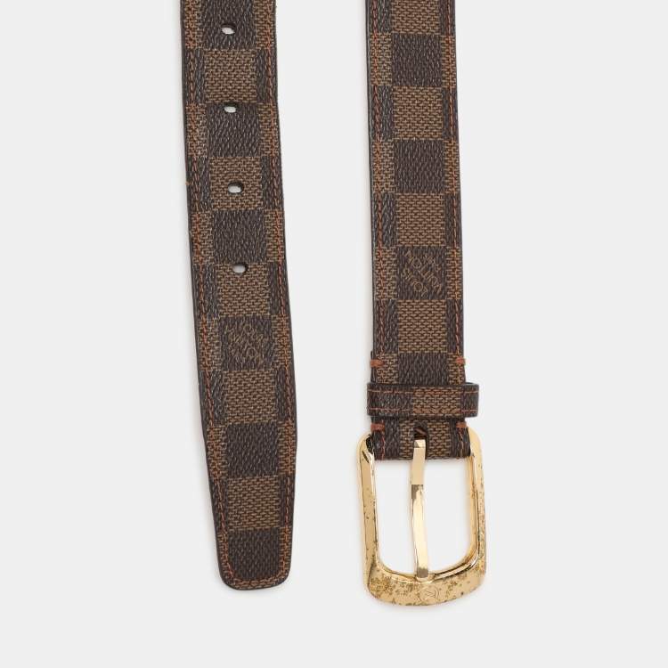Pre Owned Louis Vuitton Damier Ebene Canvas Ellipse Belt 85CM