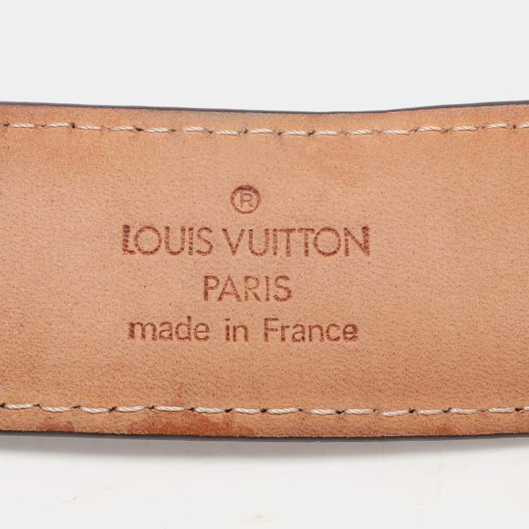 Pre Owned Louis Vuitton Damier Ebene Canvas Ellipse Belt 85CM