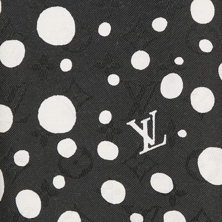 Pre Owned Louis Vuitton x Yayoi Kusama Black/White Dots Print Wool Blend Monogram Scarf 