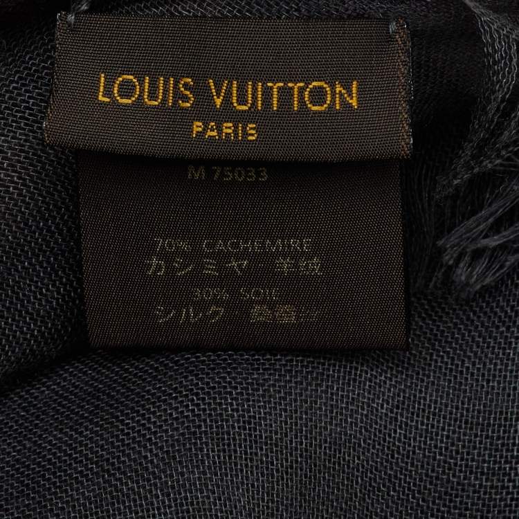 Pre Owned Louis Vuitton Purple Leopard Printed Cashmere & Silk Shawl