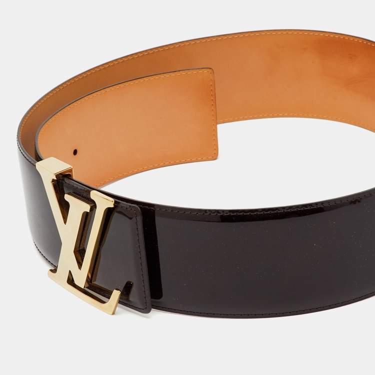 Pre Owned Louis Vuitton Amarante Patent Leather LV Initiales Belt 85CM