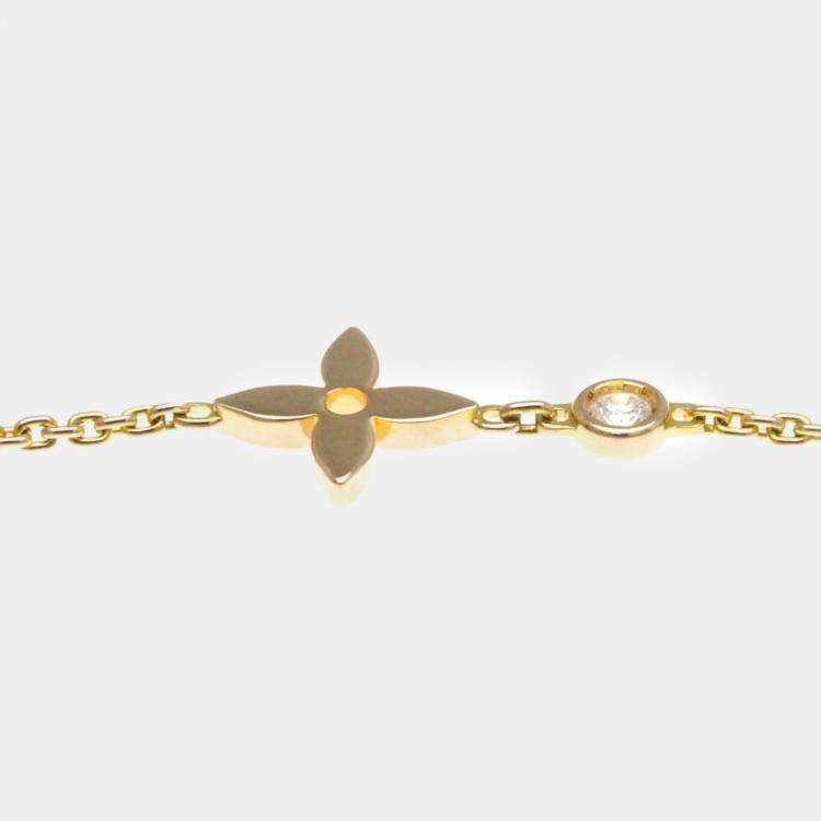 Pre Owned Louis Vuitton 18K Rose Gold and Diamond Monogram Idylle Pendant Necklace