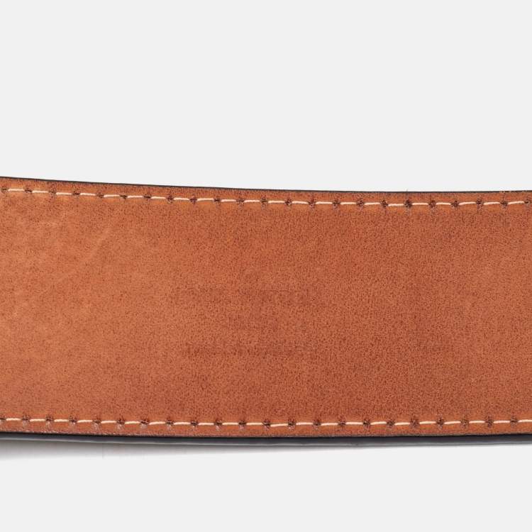 Pre Owned Louis Vuitton Black Electric Epi Leather LV Initiales Waist Belt 80CM