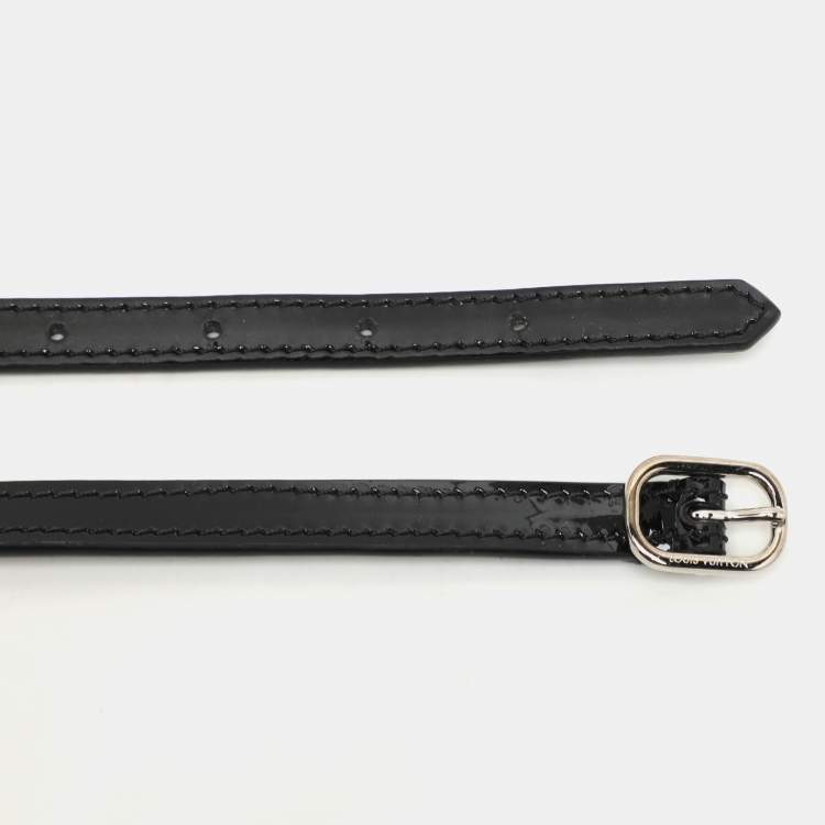 Pre Owned Louis Vuitton Black Vernis Leather Louise Corset Belt 70CM