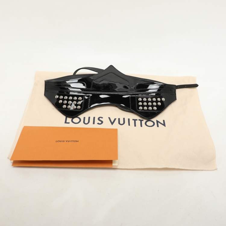 Pre Owned Louis Vuitton Black Vernis Leather Louise Corset Belt 70CM
