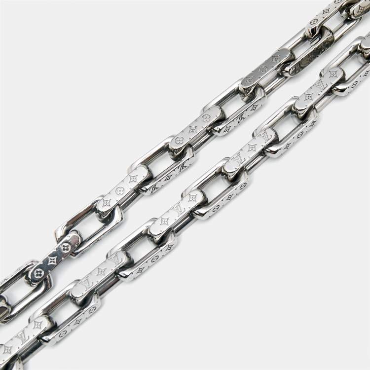 Pre Owned Louis Vuitton Monogram Silver Tone Chain Necklace