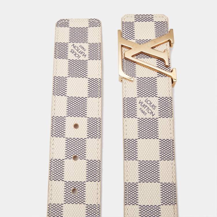 مملوكة مسبقًا Louis Vuitton Damier Azur Canvas LV Initiales Belt 95CM