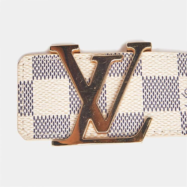 مملوكة مسبقًا Louis Vuitton Damier Azur Canvas LV Initiales Belt 95CM