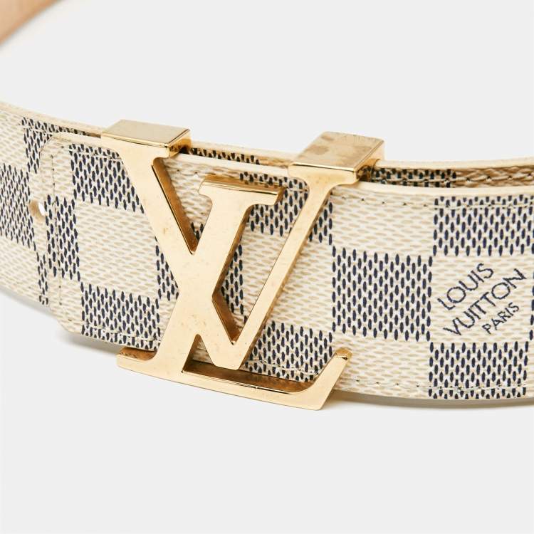 مملوكة مسبقًا Louis Vuitton Damier Azur Canvas LV Initiales Belt 95CM