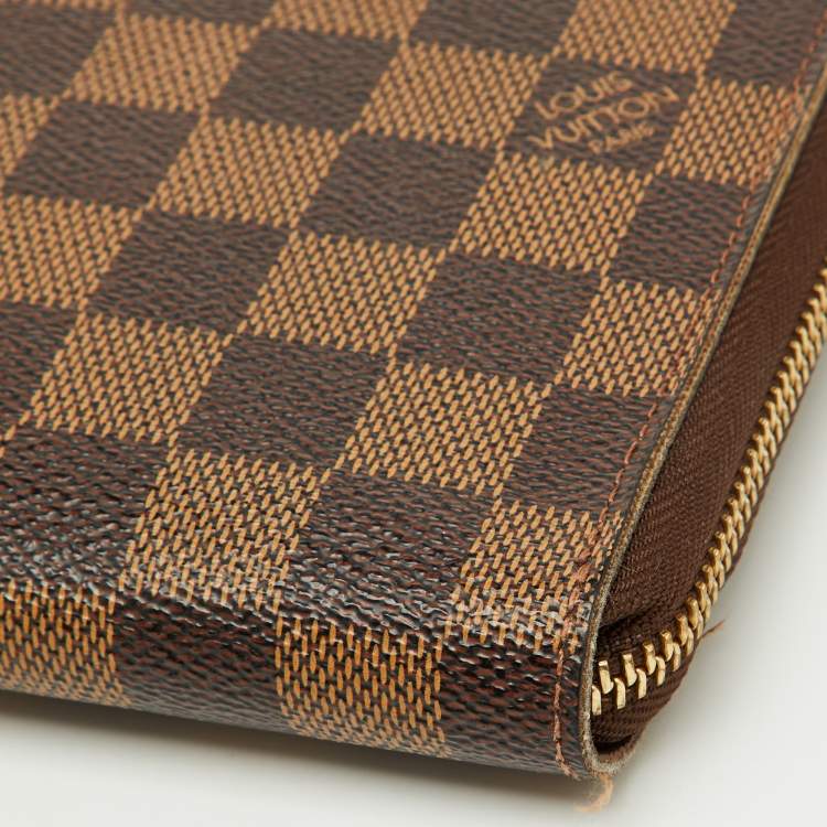 Pre Owned Louis Vuitton Damier Ebene Canvas Zippy Organiser
