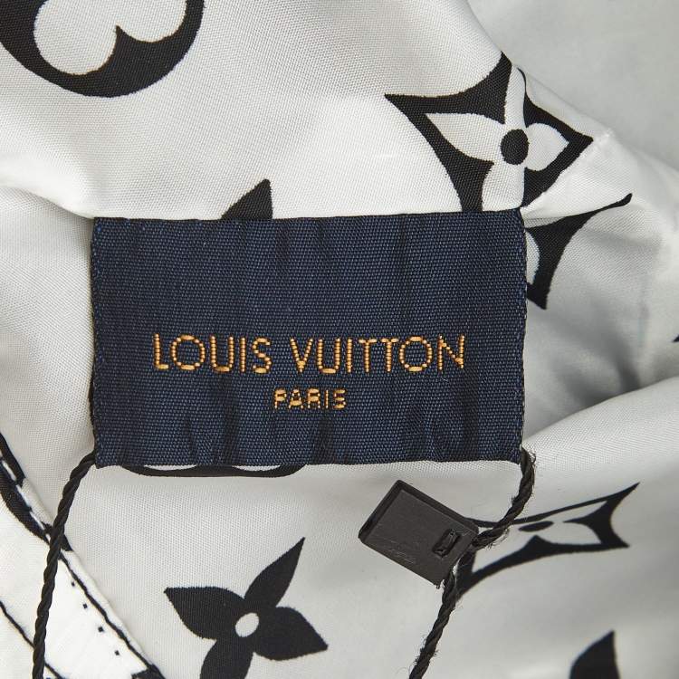 Pre Owned Louis Vuitton Black/White Monogram Synthetic Bucket Hat M