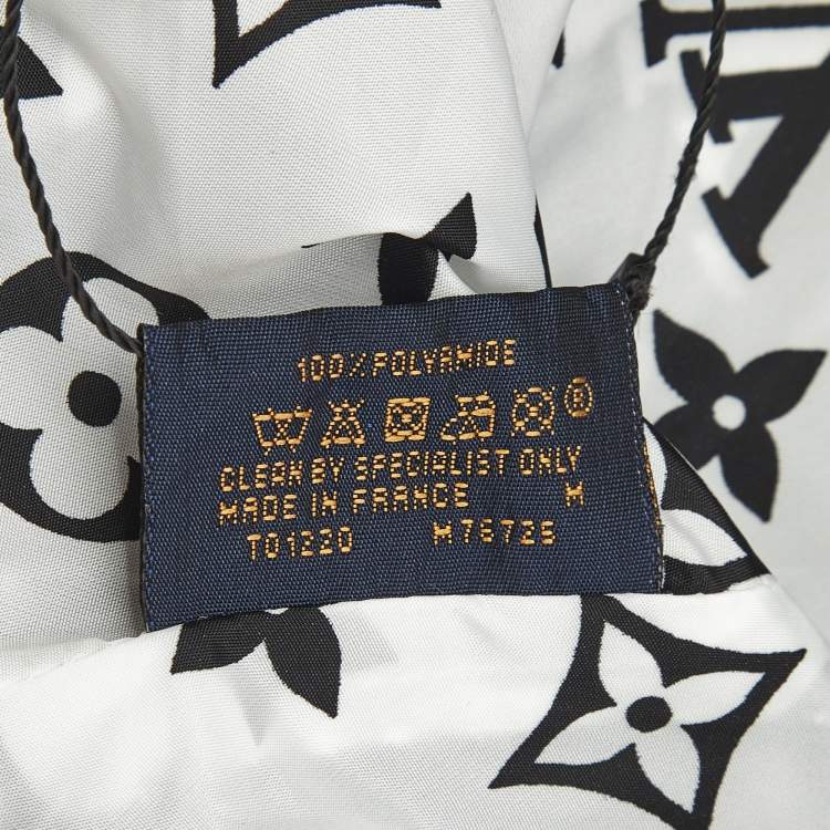 Pre Owned Louis Vuitton Black/White Monogram Synthetic Bucket Hat M