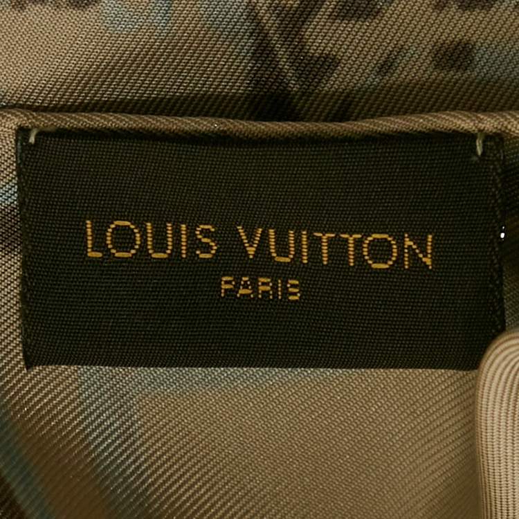 Pre Owned Louis Vuitton Beige/Pink Monogram Silk Square Scarf 