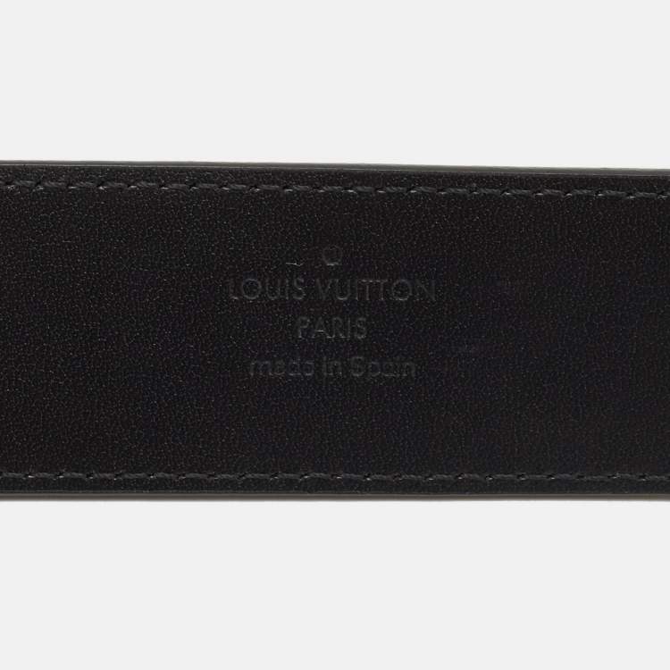 Pre Owned Louis Vuitton Black Leather LV New Wave Belt 80 CM