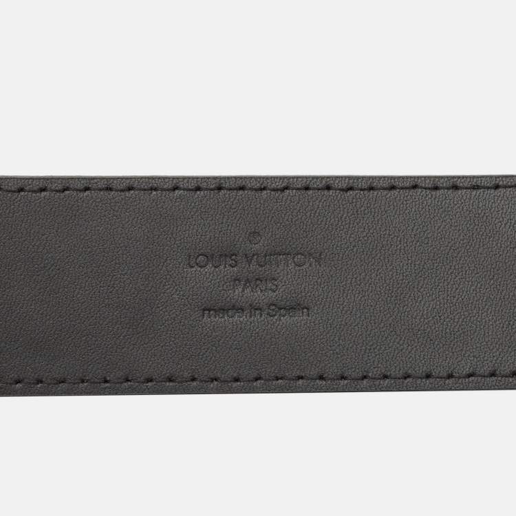 Pre Owned Louis Vuitton Black Leather LV New Wave Belt 80 CM