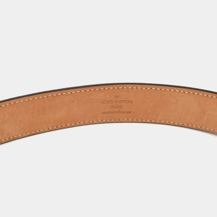 Pre Owned Louis Vuitton Mini Damier Ebene Canvas Buckle Belt 85 CM