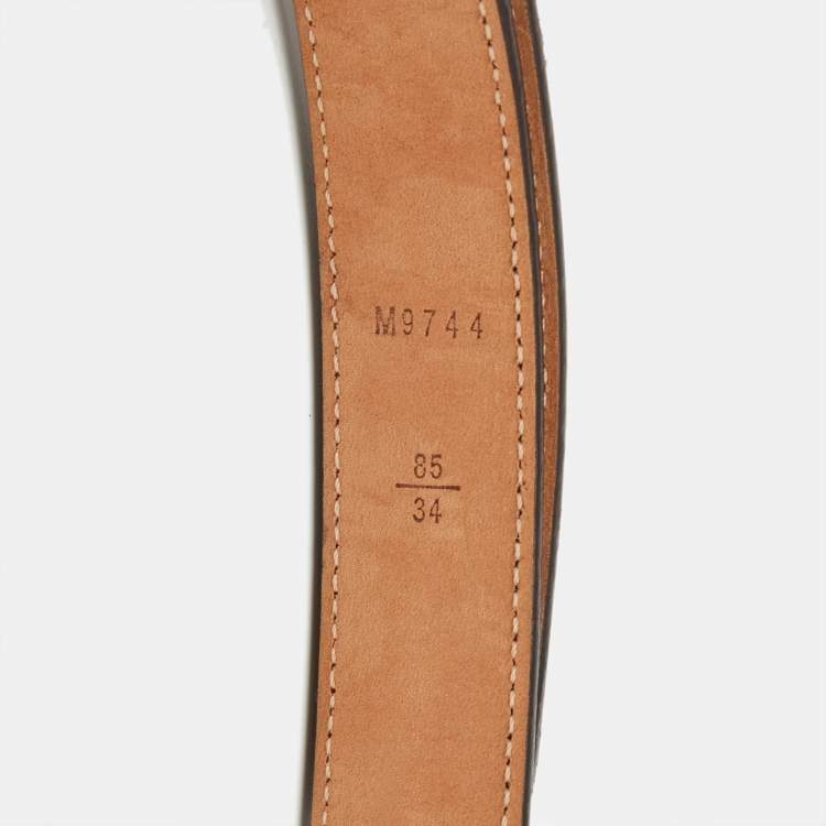 Pre Owned Louis Vuitton Mini Damier Ebene Canvas Buckle Belt 85 CM