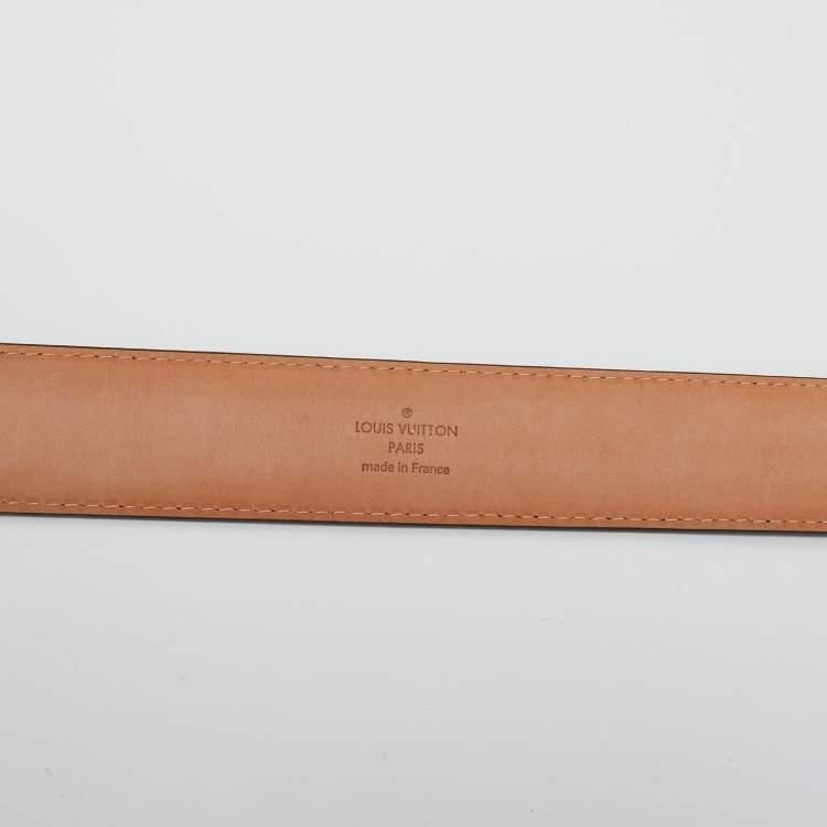 Pre Owned Louis Vuitton Brown Articles de Voyage Leather Belt 85CM