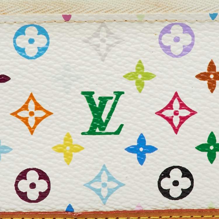Pre Owned Louis Vuitton White Monogram Multicolore Canvas Key Pouch