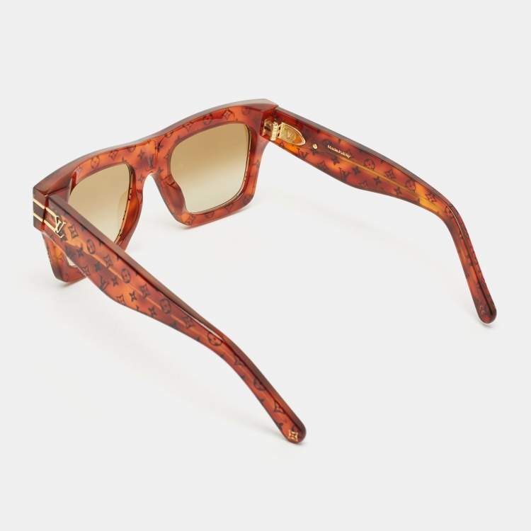 Pre Owned Louis Vuitton Tortoise Monogram Z1483W Blade Sunglasses