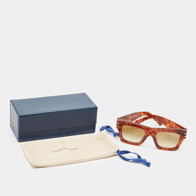 Pre Owned Louis Vuitton Tortoise Monogram Z1483W Blade Sunglasses