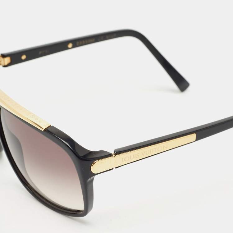 Pre Owned Louis Vuitton Black/Gold Gradient Z0350W Evidence Millionaire Sunglasses
