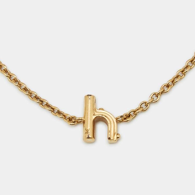 Pre Owned Louis Vuitton LV & Me Letter H Gold Tone Bracelet