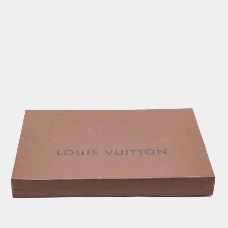 Pre Owned Louis Vuitton Brown Silk Blend  Monogram Shine Scarf 