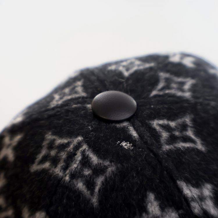 Pre Owned Louis Vuitton Black/Grey Monogram Wool Carry On Cap Size M