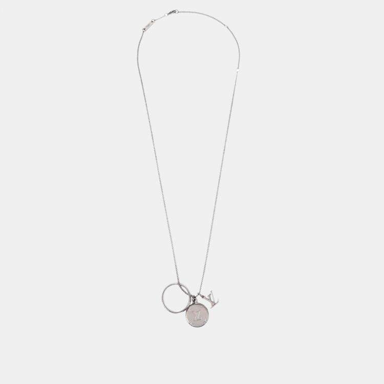 Pre Owned Louis Vuitton Ring Silver Metal Necklace