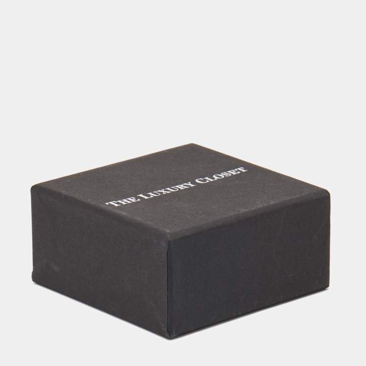 Pre Owned Louis Vuitton Essential V Crystals Rose GOld Tone Ring Size 53