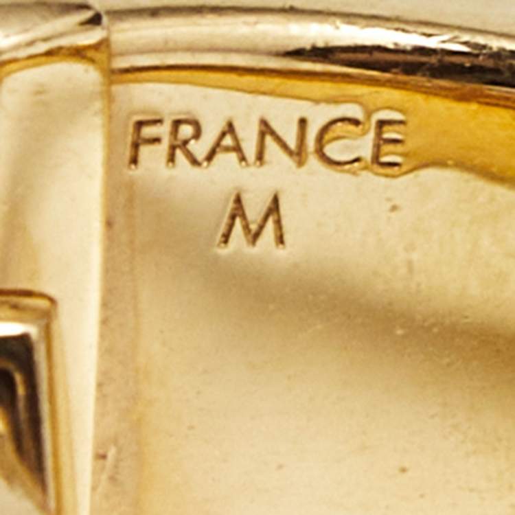 Pre Owned Louis Vuitton Monogram Gold Tone Ring Size 53