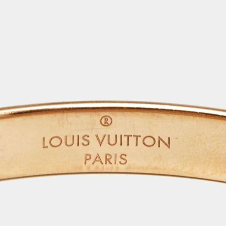 Pre Owned Louis Vuitton Nanogram Cuff Two Tone Bracelet S