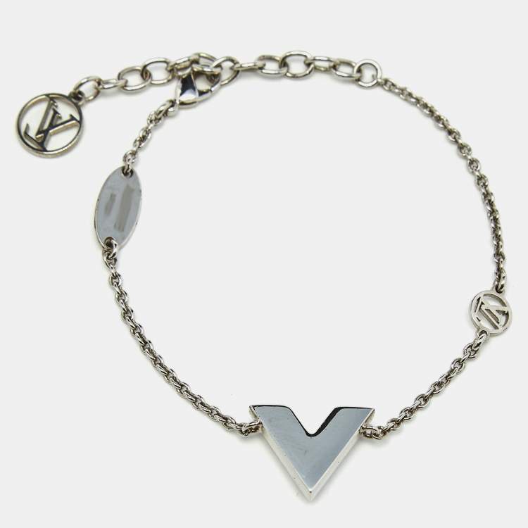 Pre Owned Louis Vuitton  Essential V Silver Tone Bracelet