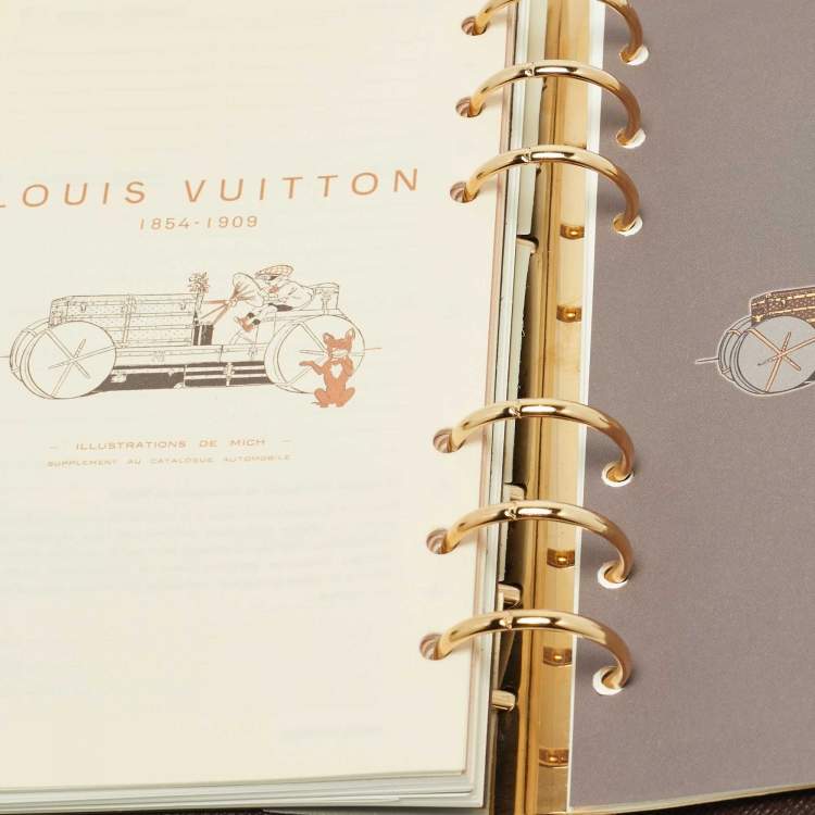 Pre Owned Louis Vuitton Damier Ebene Canvas Medium Ring Agenda Cover