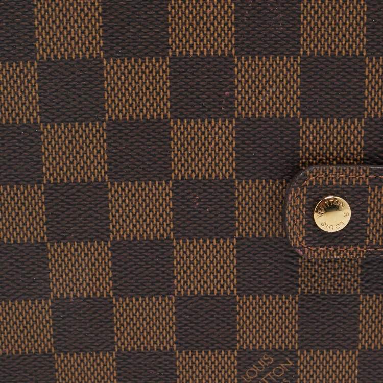 Pre Owned Louis Vuitton Damier Ebene Canvas Medium Ring Agenda Cover