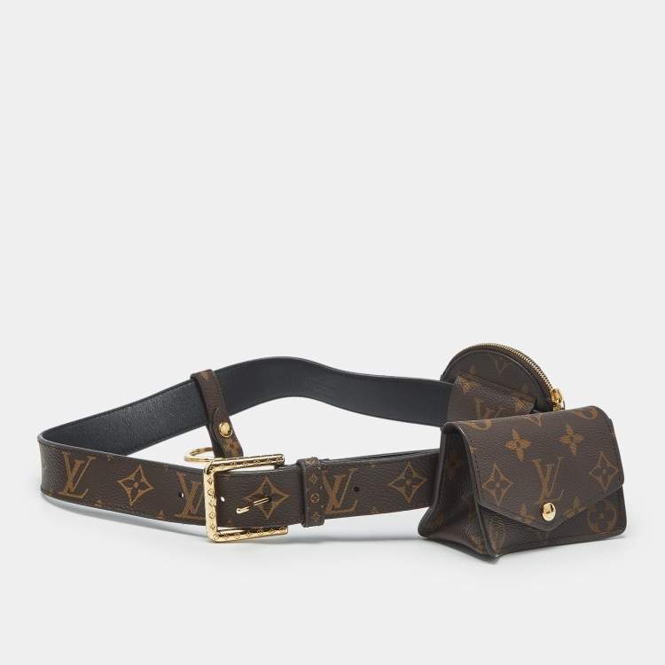 Pre Owned Louis Vuitton Monogram Canvas Daily Multi Pocket Belt 80 CM