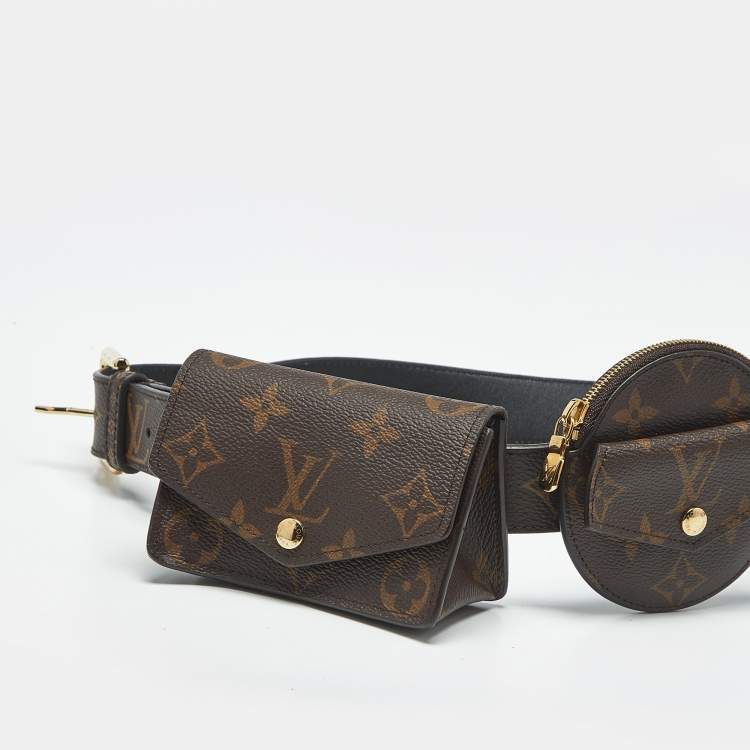 Pre Owned Louis Vuitton Monogram Canvas Daily Multi Pocket Belt 80 CM