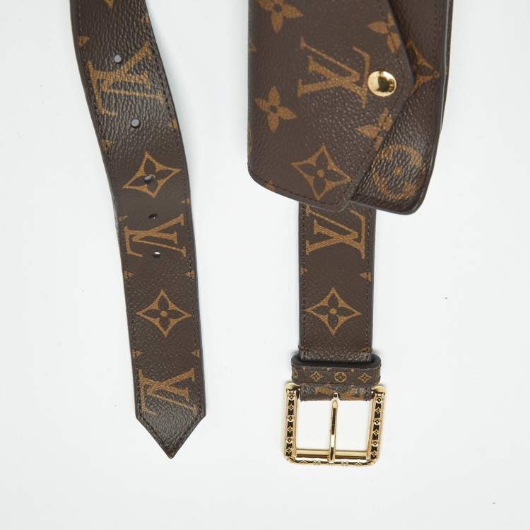 Pre Owned Louis Vuitton Monogram Canvas Daily Multi Pocket Belt 80 CM
