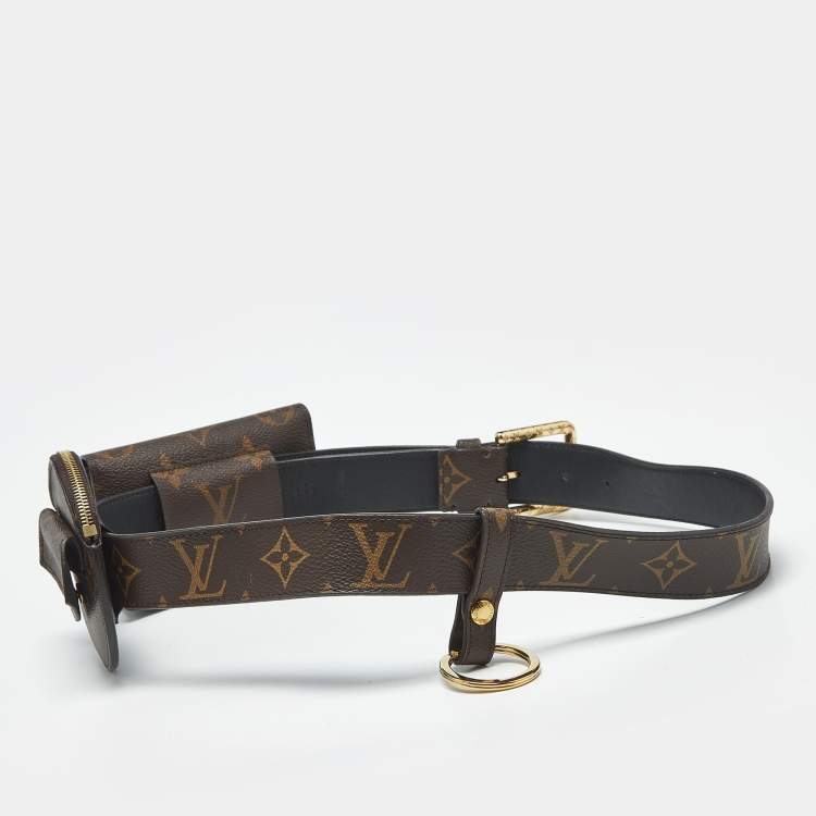 Pre Owned Louis Vuitton Monogram Canvas Daily Multi Pocket Belt 80 CM