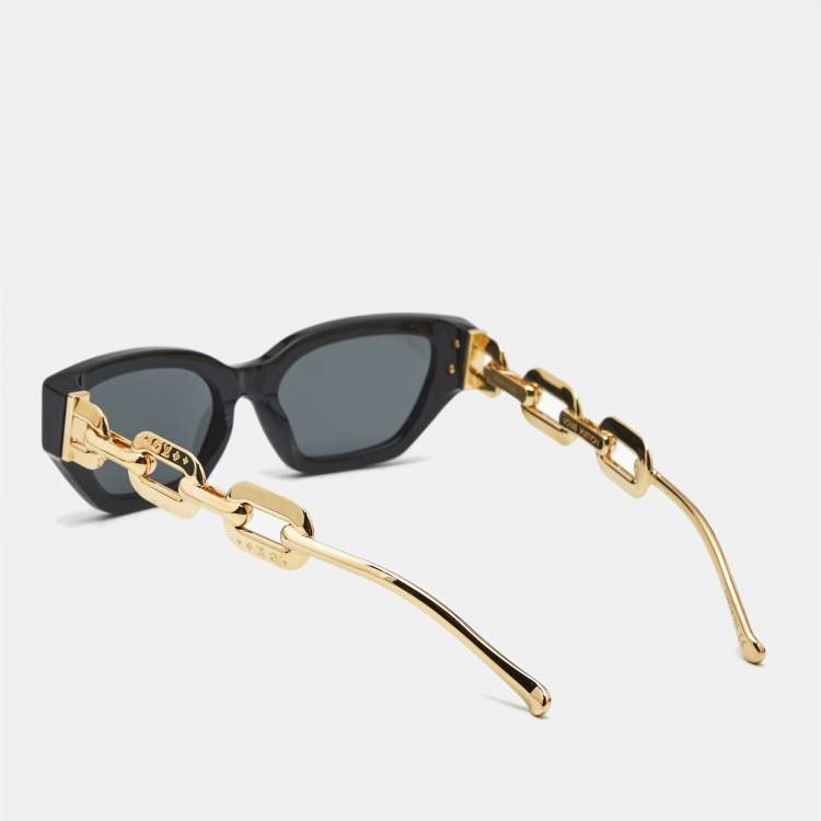 Pre Owned Louis Vuitton Black/Gold Tone Z1473W Metal LV Edge Sunglasses  