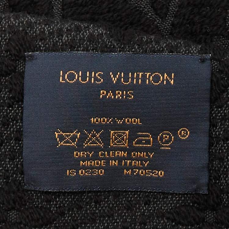 Pre Owned Louis Vuitton Black Gradient Wool Scarf
