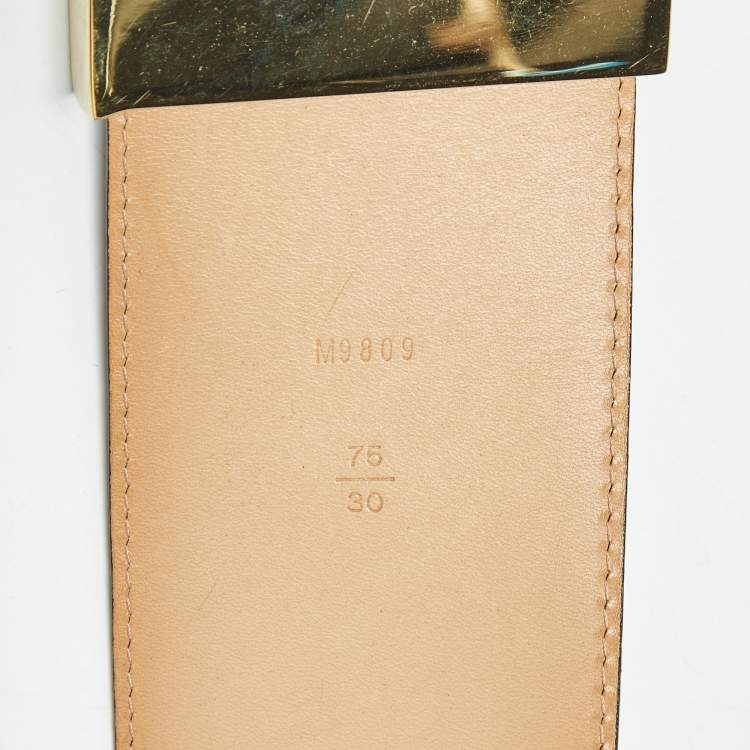 Pre Owned Louis Vuitton Amarante Vernis Leather LV Initiales Waist Belt 75CM