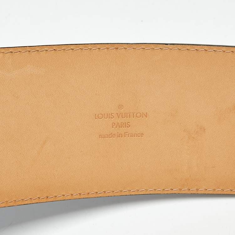 Pre Owned Louis Vuitton Amarante Vernis Leather LV Initiales Waist Belt 75CM