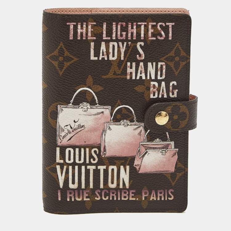Pre Owned Louis Vuitton Monogram Affiche Canvas Small Ring Agenda Cover