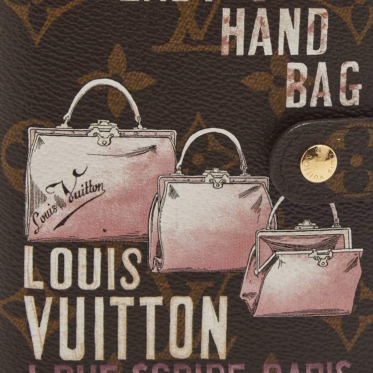 Pre Owned Louis Vuitton Monogram Affiche Canvas Small Ring Agenda Cover