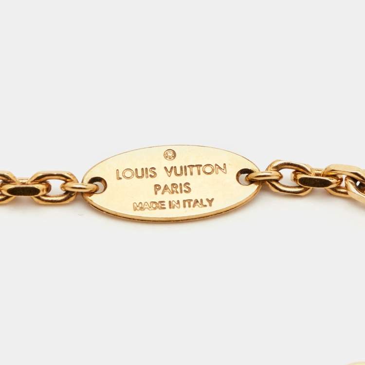 Pre Owned Louis Vuitton Gold Tone Malletage Supple Bracelet 